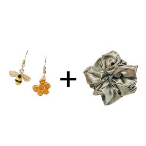 Bumble-bee Honey Earrings + Scrunchie
